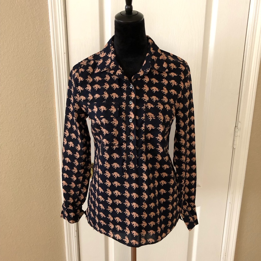 Pink elephant patterned top